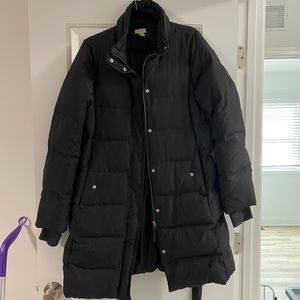 JCrew puffer jacket with belt